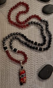 Red and Black Mala Necklace